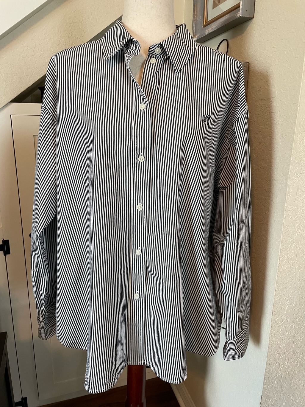 The New Yorker X J.Crew | Oversized Long-Sleeve Shirt Cotton Striped Oxford | L